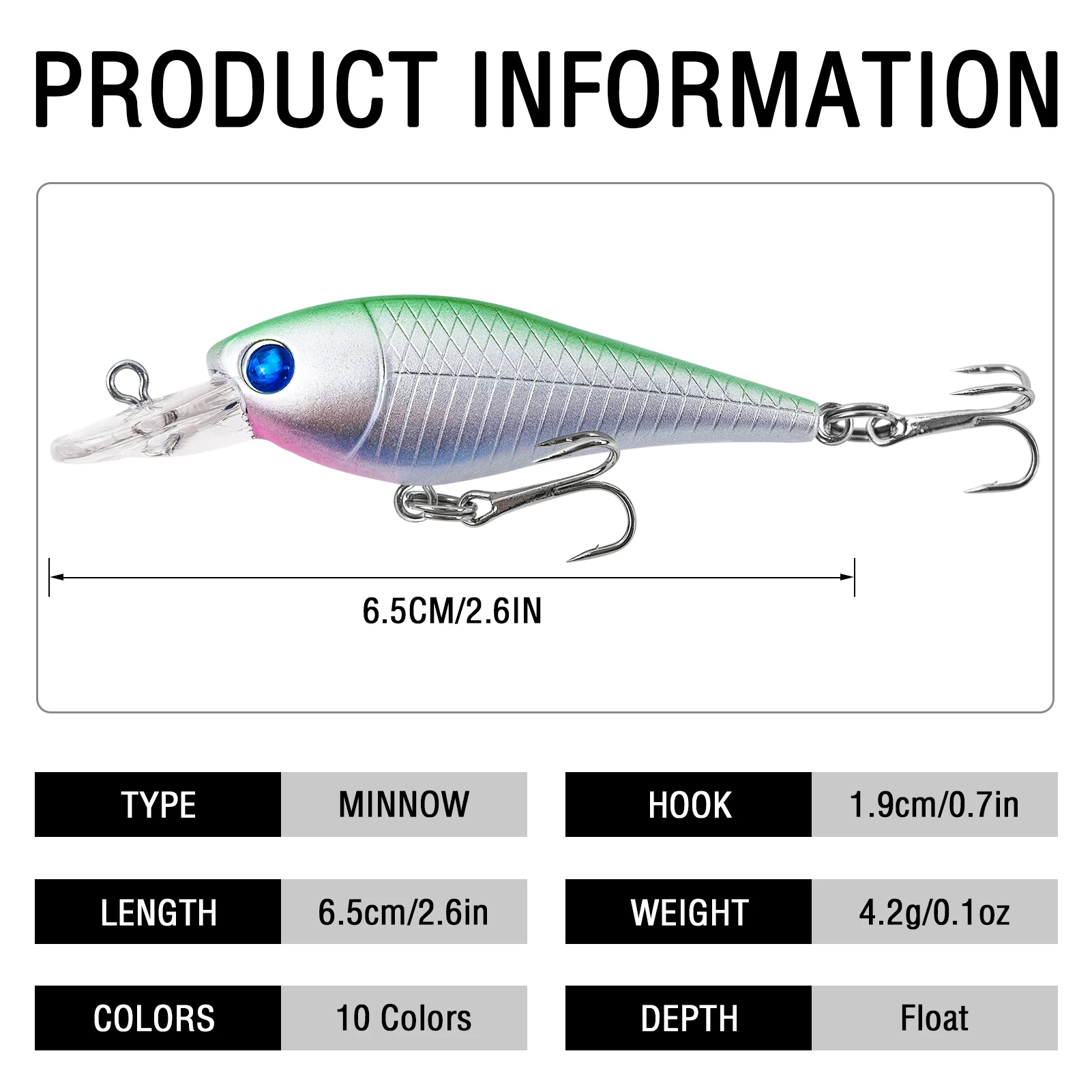Free Fisher Jerkbait Minnow wobler artificial para lucio y trucha - imagen 4