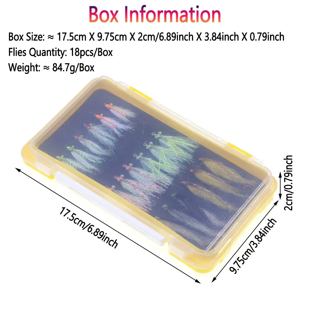 Diferentes patrones del kit: streamers, minnows y Crazy Charlie
