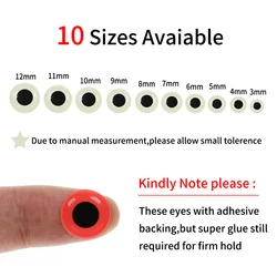 Ojos 3D brillantes para señuelos de pesca – 3mm a 12mm