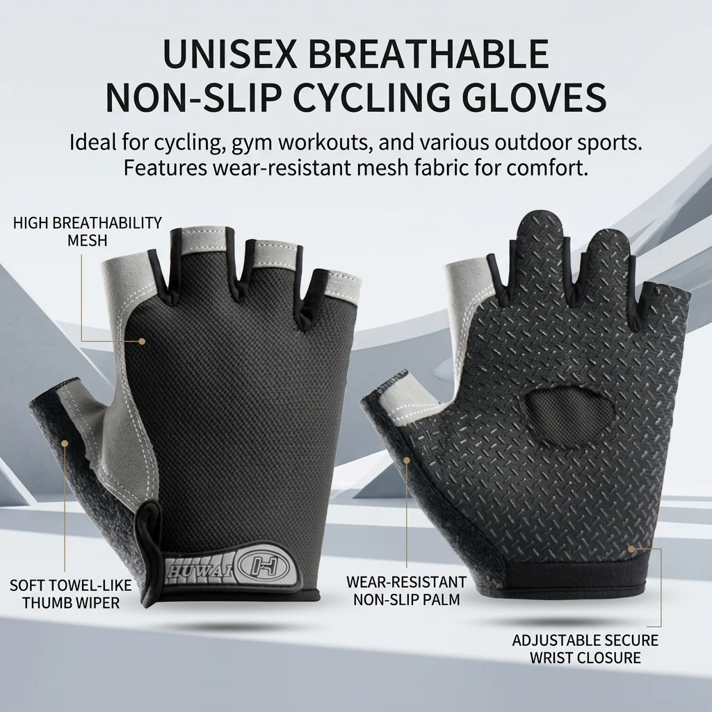 Guantes de pesca antideslizantes de medio dedo transpirables verano - imagen 5