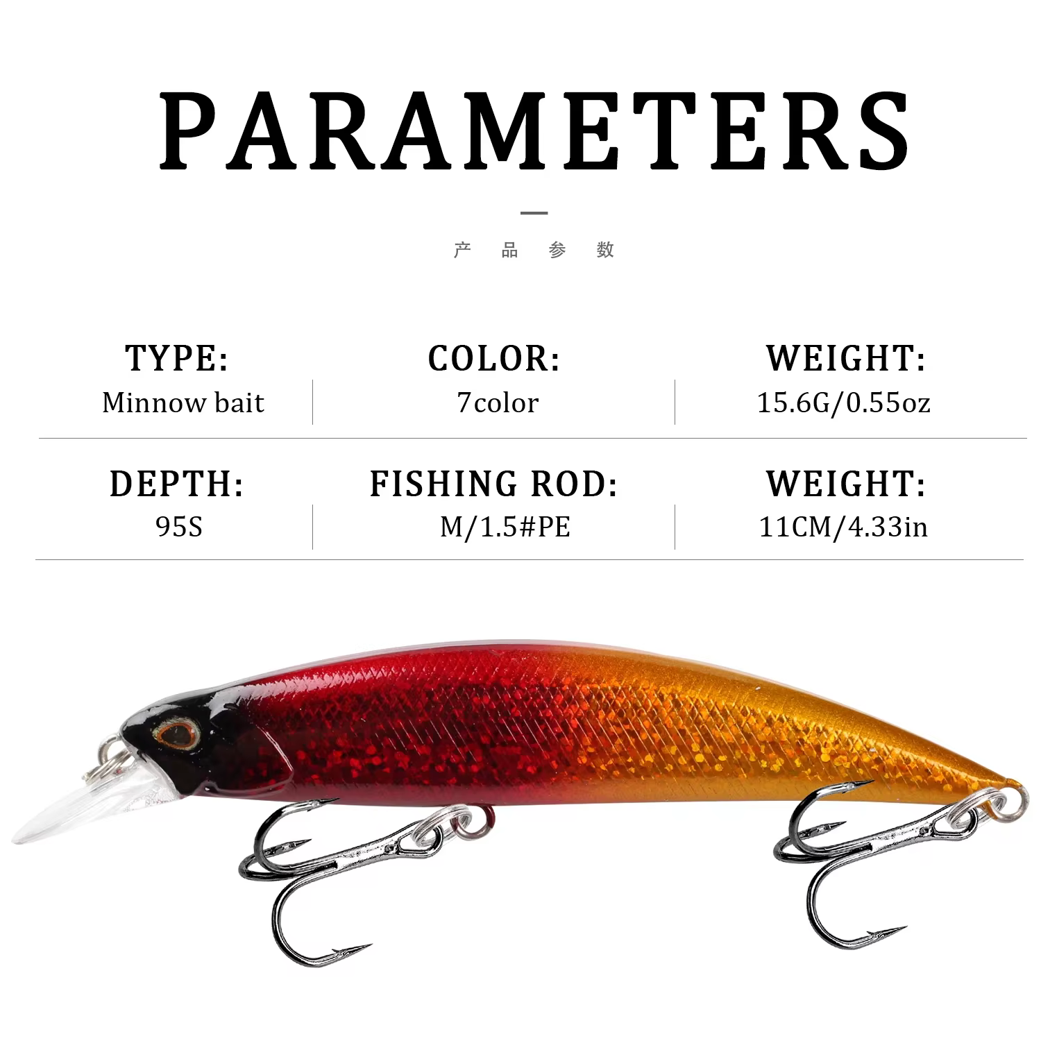 Crankbait Wobbler 11cm 15,6g hundido
