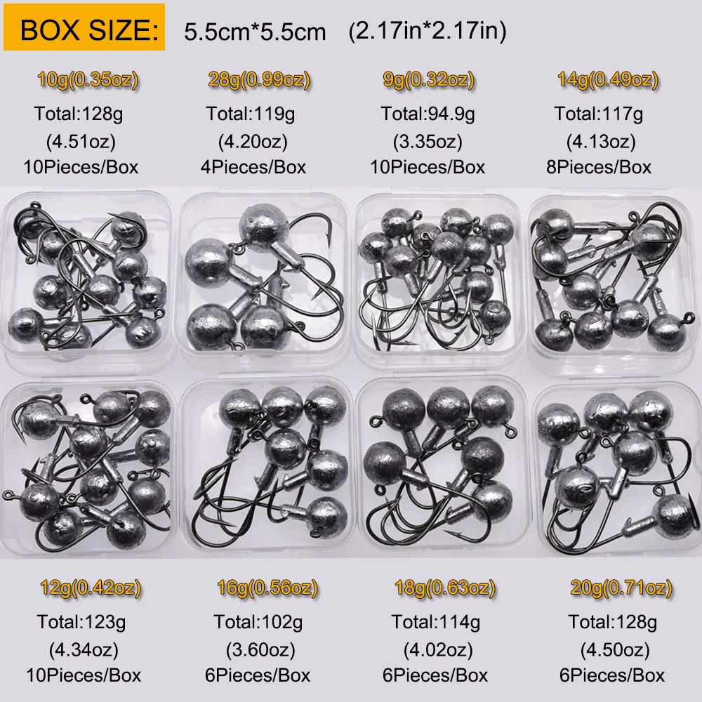 Cabezas de jig redondas MrLurion – anzuelo para softbaits - imagen 3