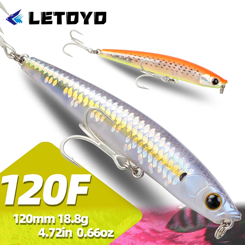 LETOYO Stickbait de superficie Walking Dog para lubina y lucio