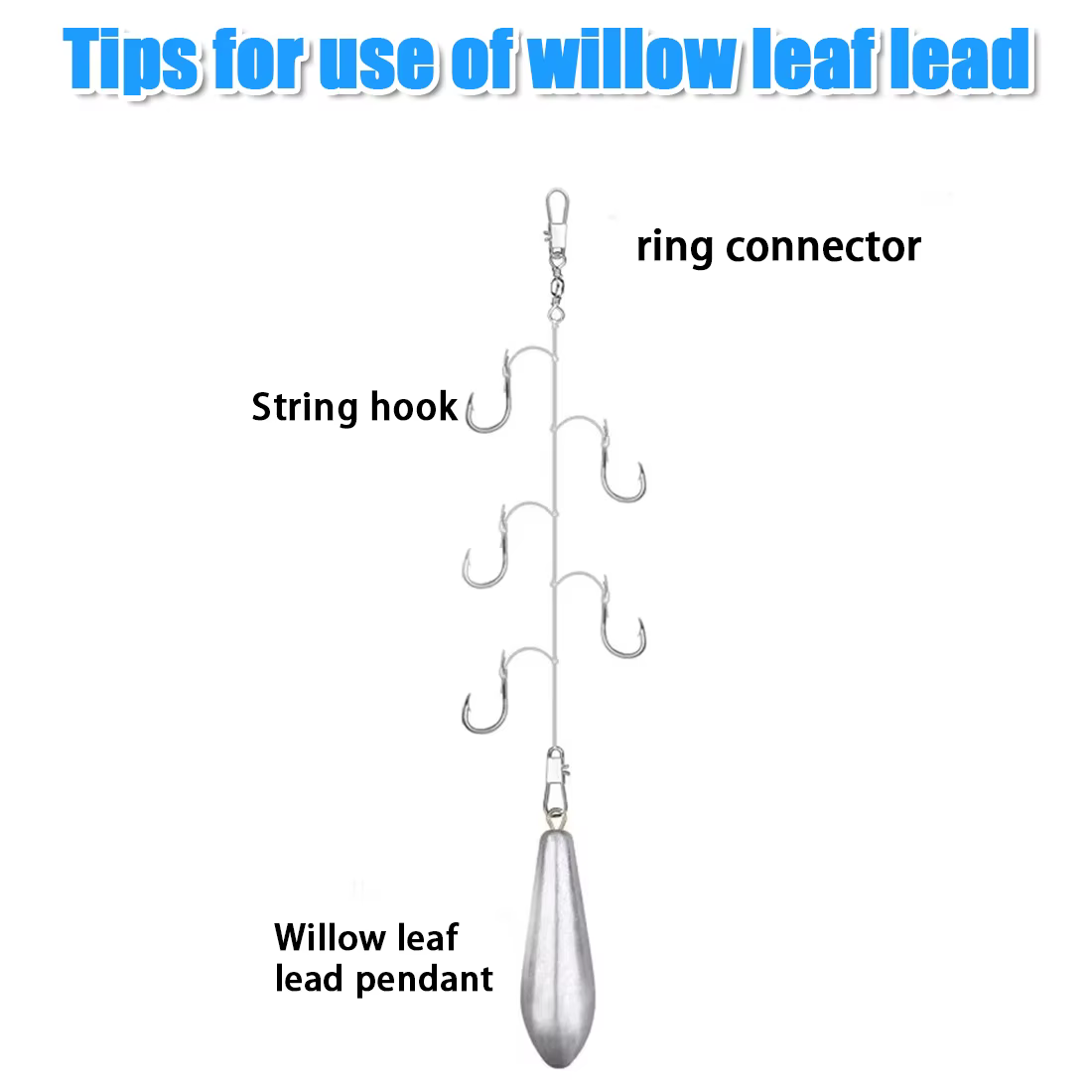 Plomos de pesca FishTrip Willow Leaf – Tipo hoja para agua dulce y salada - imagen 4