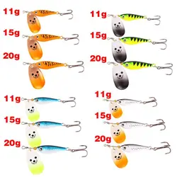 Señuelo spinner metálico tipo cuchara con lentejuelas y anzuelo triple