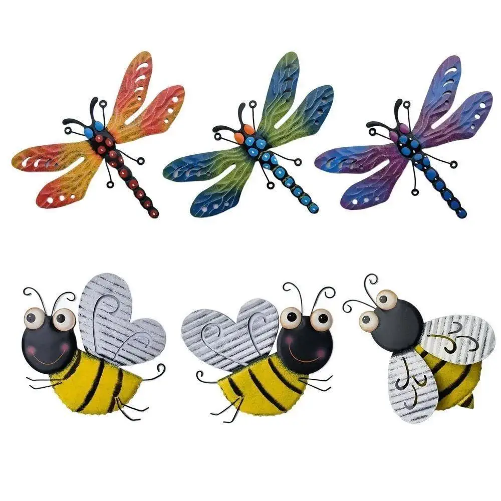 Libélulas y abejas metálicas para exterior