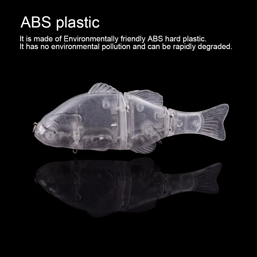 Hanlin Swimbait Articulado - Señuelo blanco plástico duro con anillos - imagen 5