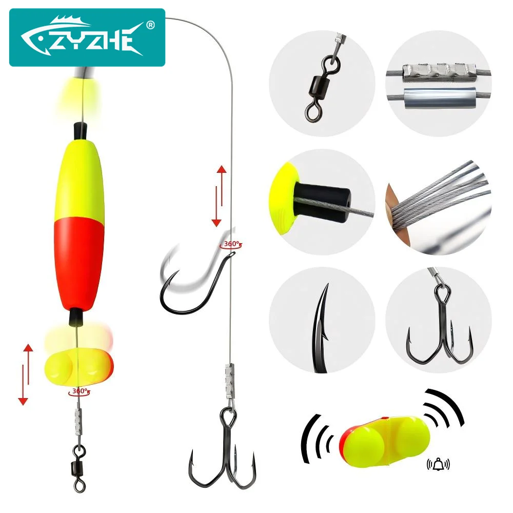 ZYZ Aparejo para bagre con doble anzuelo y alambre trenzado - imagen 2