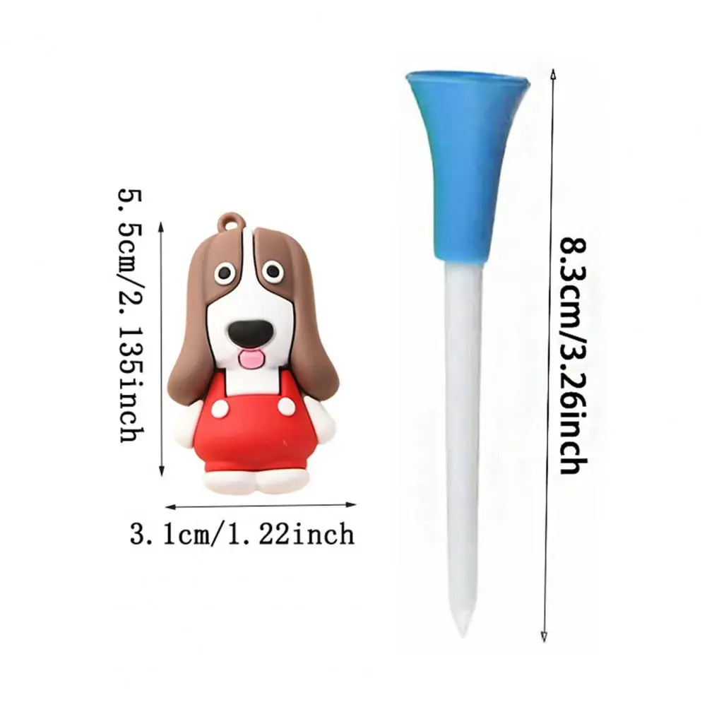 Colgador de tee de golf con diseño de perro cartoon