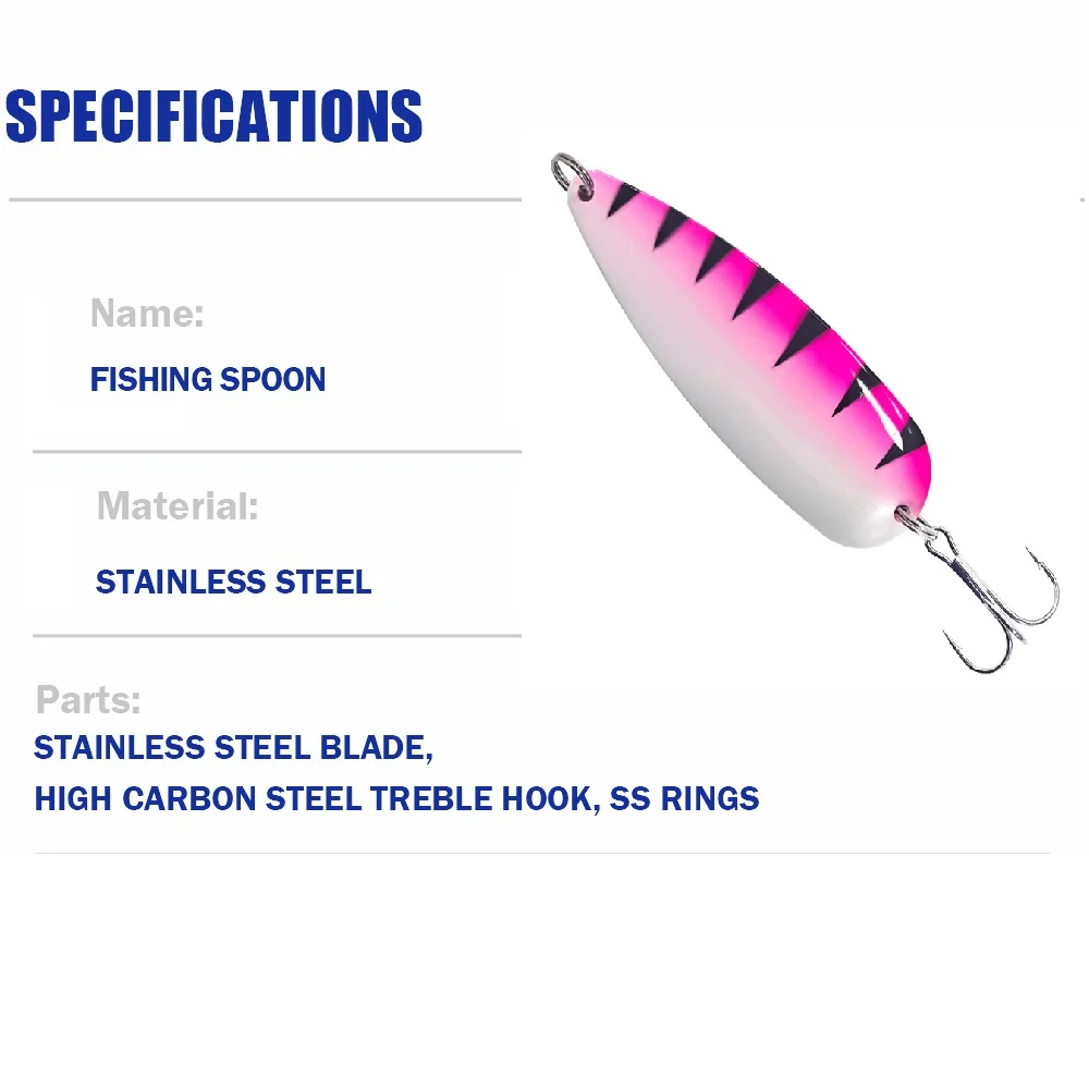 Señuelo Cuchara con anzuelo triple inox y patrones coloridos