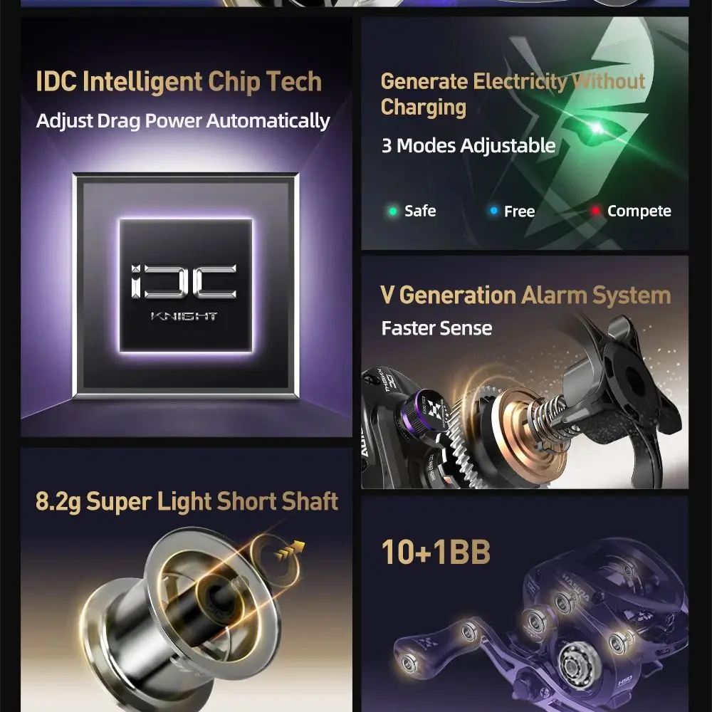 Carrete baitcasting HISTAR Knight DC con freno electrónico iDC - imagen 2