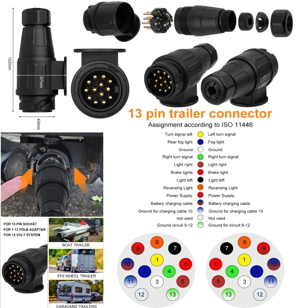 Adaptador enchufe para caravana y remolque