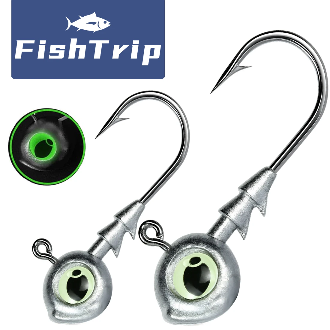 Anzuelo jig head FishTrip con ojo 3D