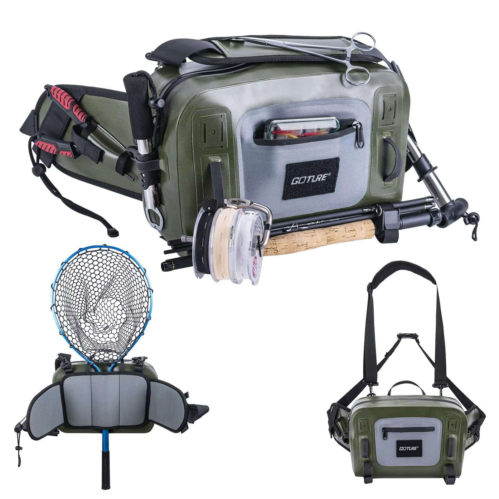 Goture Riñonera Impermeable IPX8 para Pesca Mosca