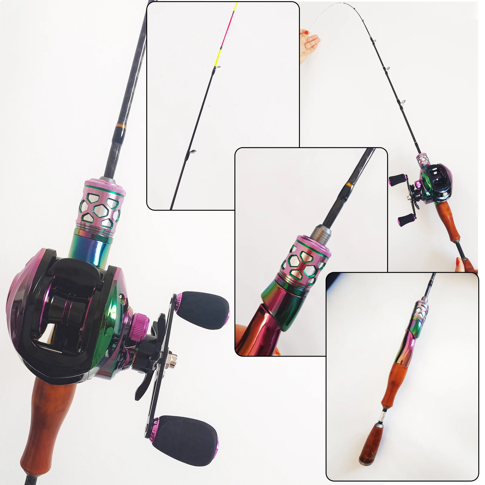 FREE FISHER Combo caña y carrete baitcasting ultraligero de viaje - imagen 4