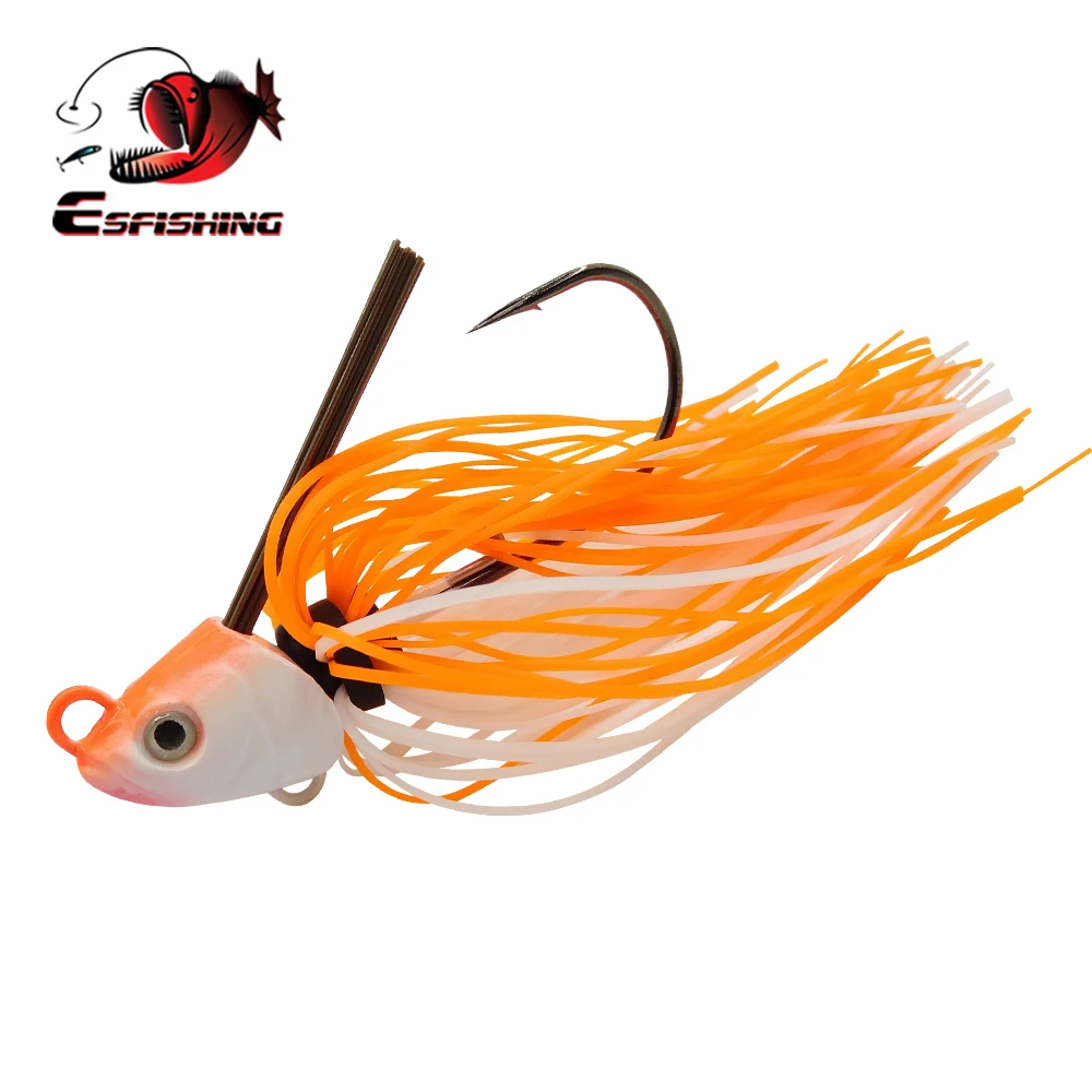 ESFISHING Jig Head con faldas de silicona para vinilo