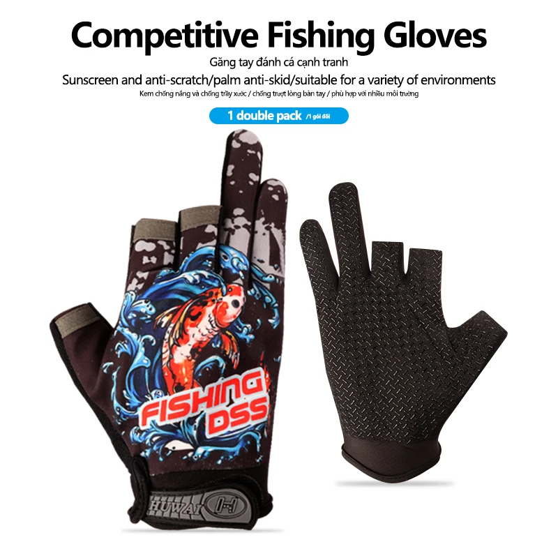 Guantes de pesca unisex con silicona antideslizante en la palma