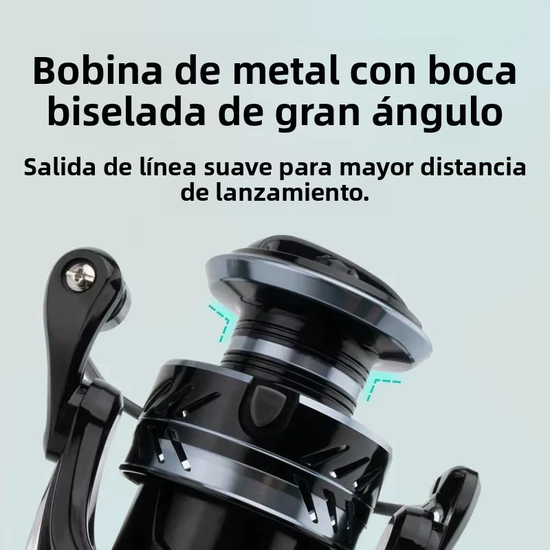 Carrete giratorio Huidiao – Todo metal con arrastre 12 kg - imagen 2