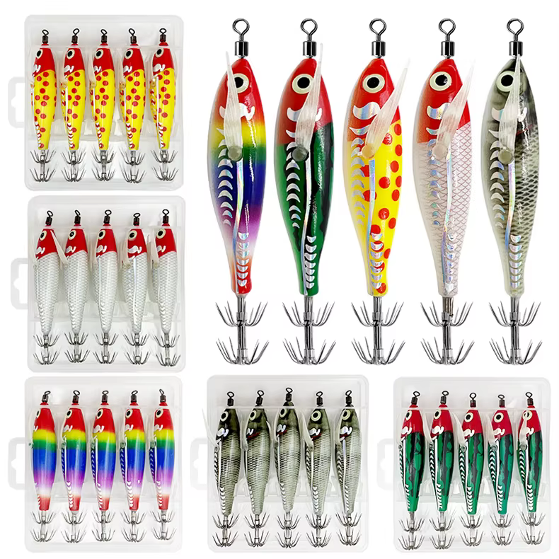 Señuelo artificial ShareShark con forma de gamba para pesca de calamar