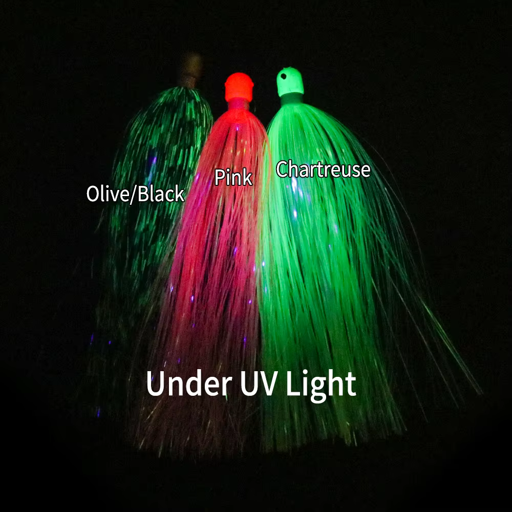 Elllv Jig Head Heavy Duty – Cola Mylar reflectante para trolling en agua salada - imagen 3