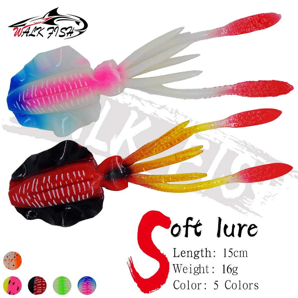 Señuelo blando Walk Fish 16g UV calamar para trolling - imagen 5