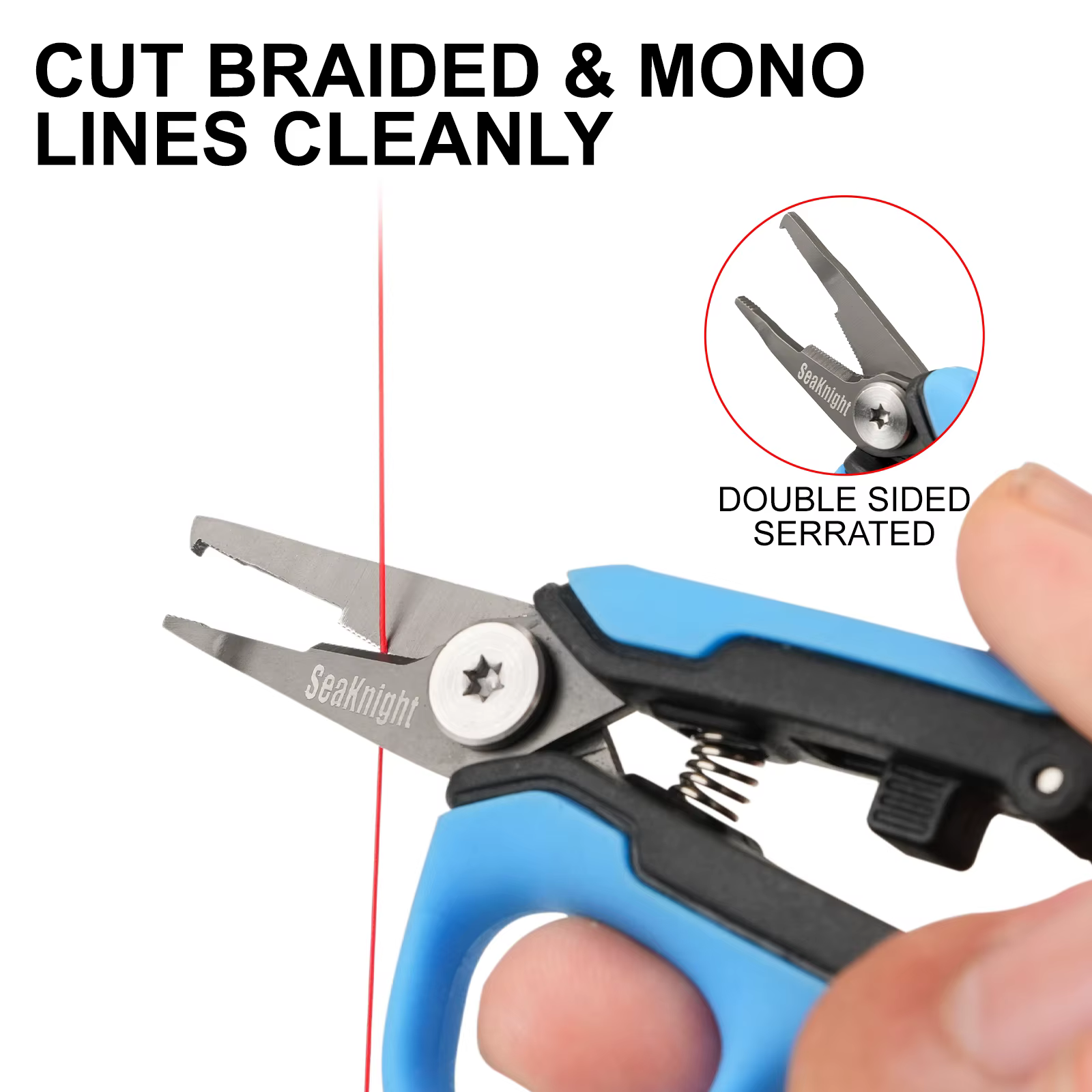 Alicate SeaKnight SK009 con cuerda de poliéster y clip retráctil