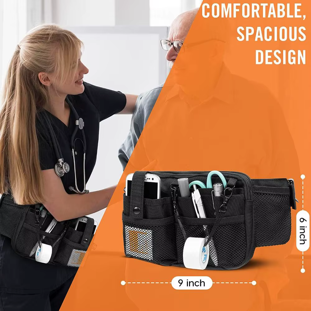 Bolsa de cintura para enfermera con múltiples compartimentos