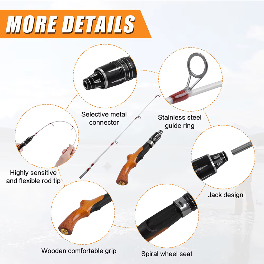 Caña pesca hielo jig head para carpa - imagen 3