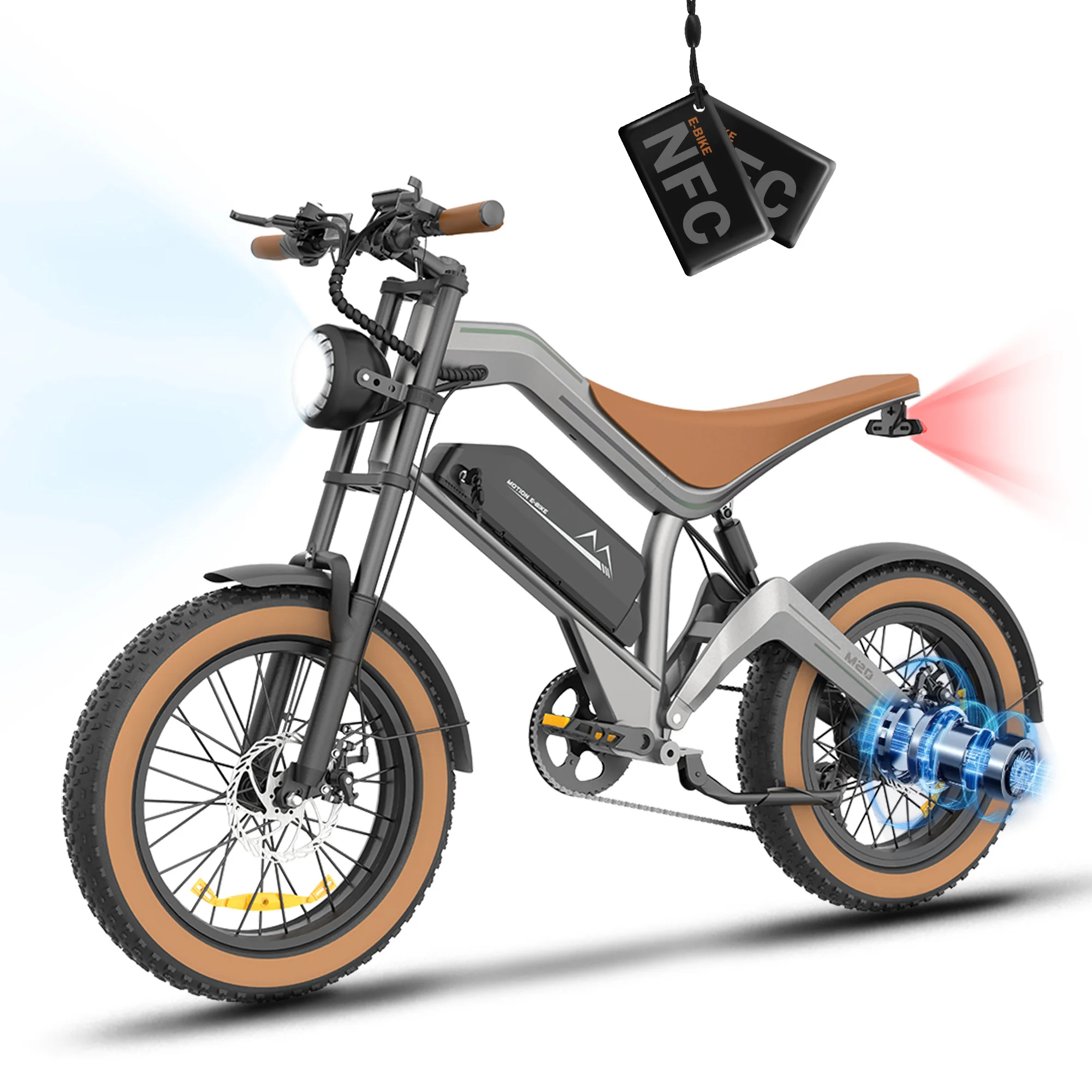 Vista trasera de la bicicleta eléctrica M20