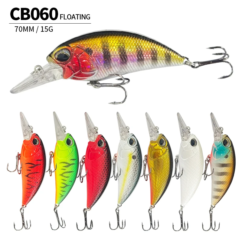 Crankbait flotante realista wobbler jerkbait con anzuelos - imagen 3