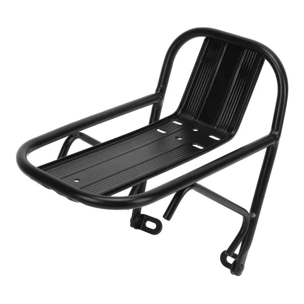 Portabultos delantero bicicleta aluminio frenos V y disco negro - imagen 3
