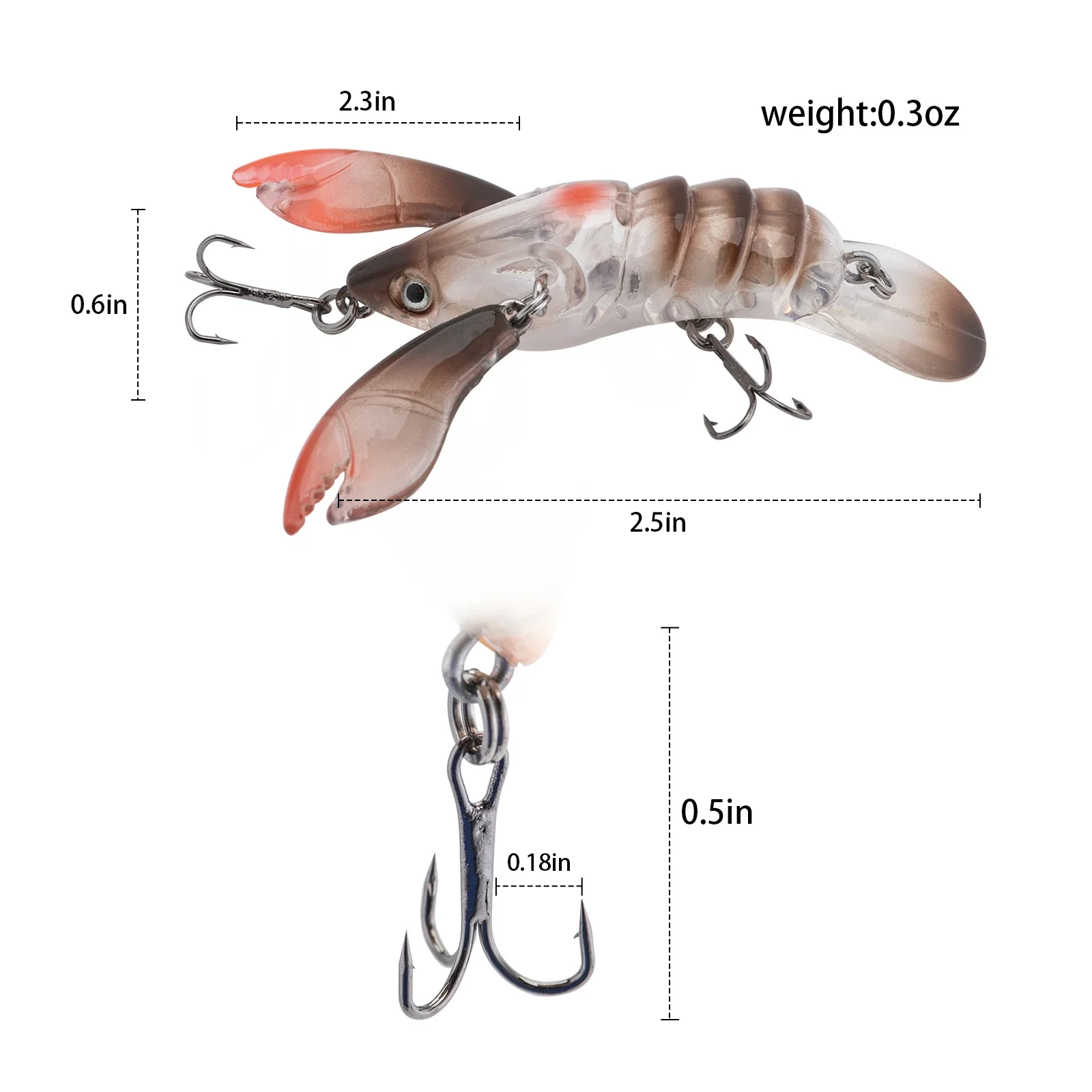 Goture Crayfish crankbait duro con garra móvil y bola de sonido