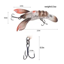 Goture Crayfish crankbait duro con garra móvil y bola de sonido