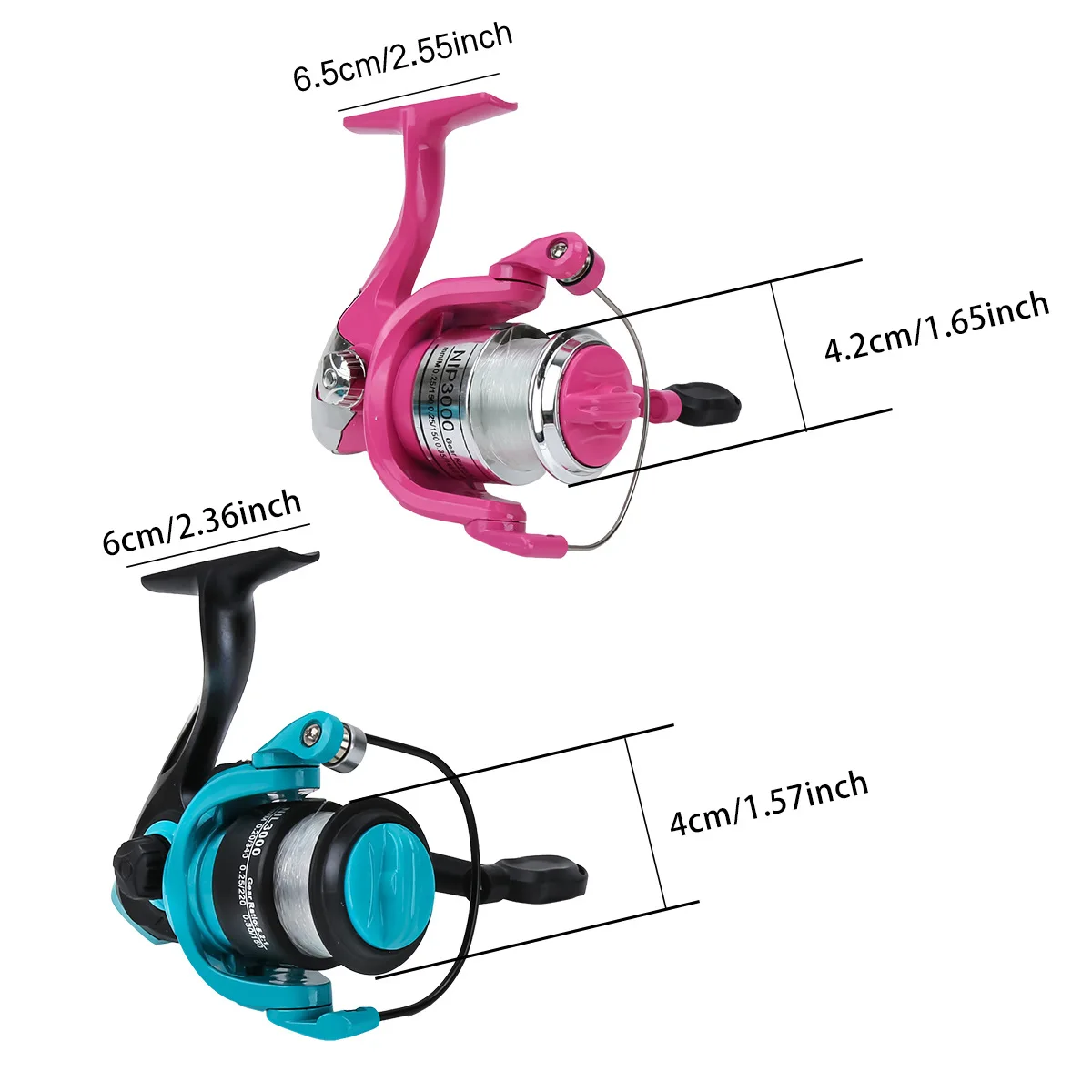 Carrete de pesca con manivela plegable y gran bobina para línea - imagen 4
