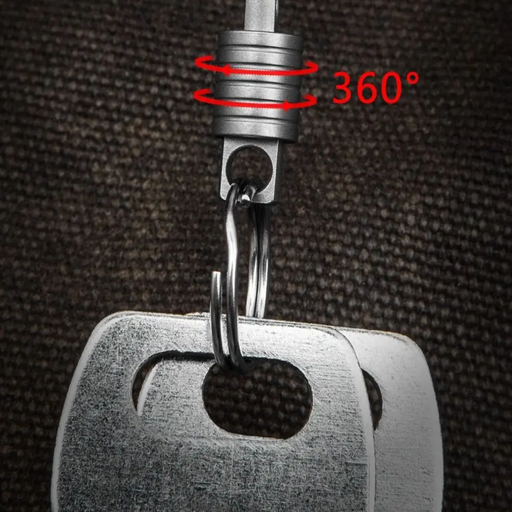 Llavero giratorio de titanio ultraligero para pesca y exterior - imagen 3