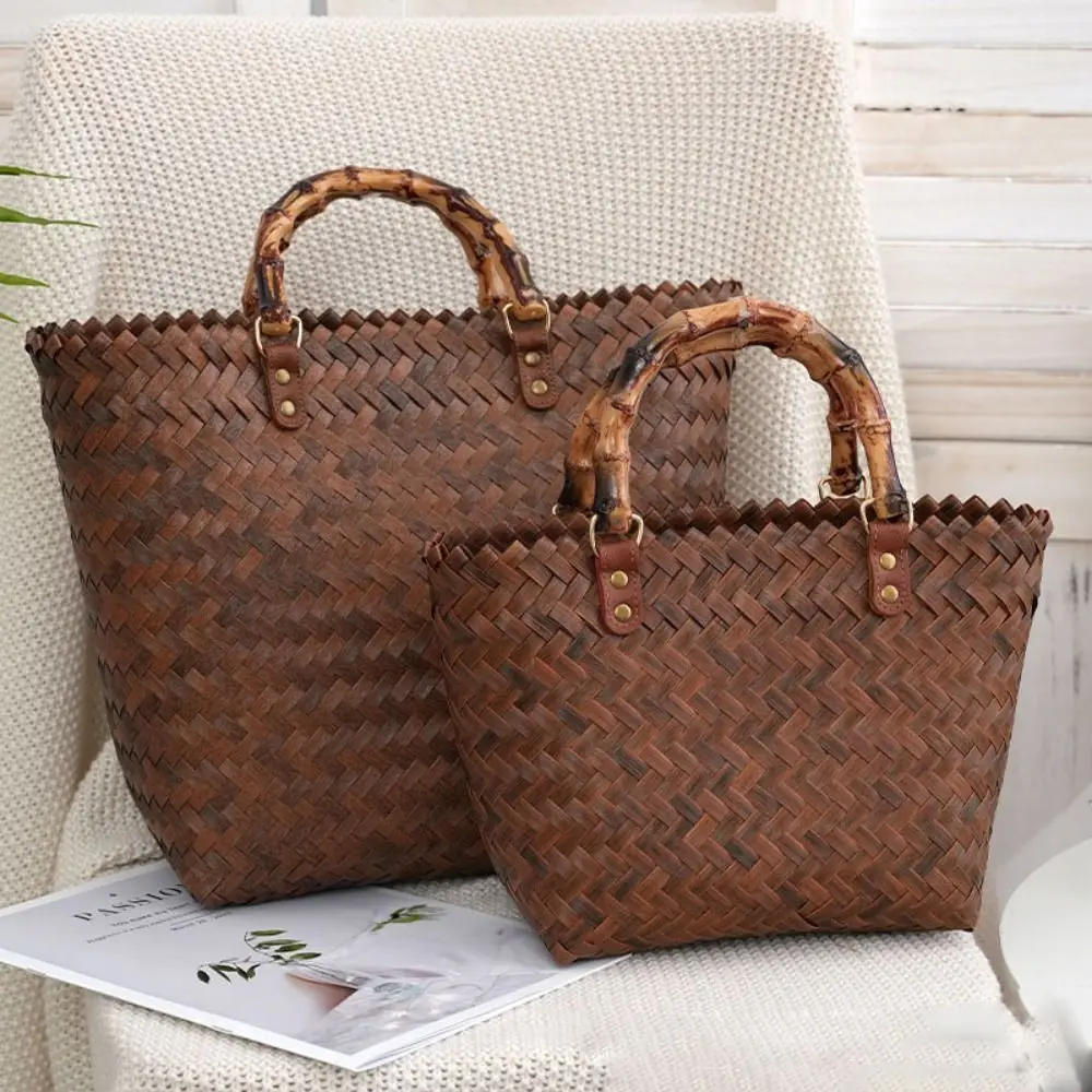 Bolso de ganchillo tejido de hombro gran capacidad para mujer