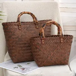Bolso de ganchillo tejido de hombro gran capacidad para mujer