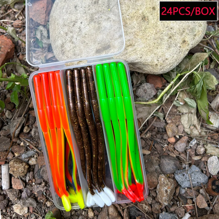 Cebos blandos Texas Noodle con cola recta – señuelos swimbait - imagen 4