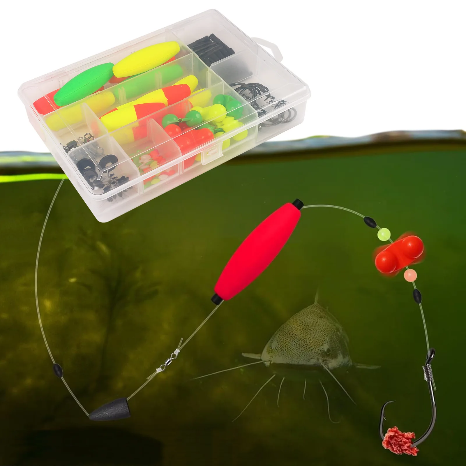 Kit de flotadores con cuentas y bobbers de espuma para pesca - imagen 2
