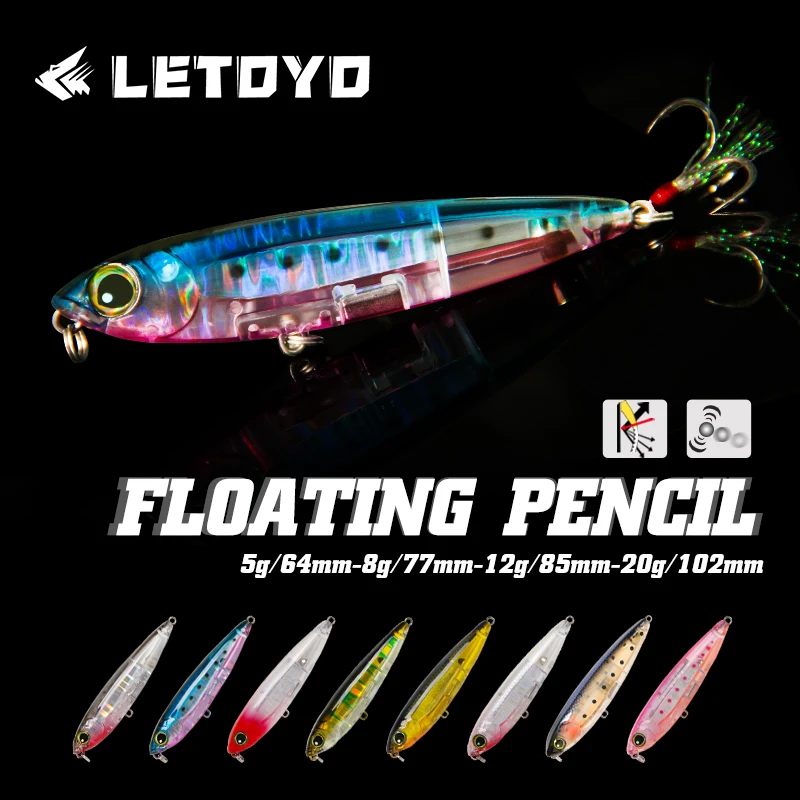 Wobbler Topwater Walk the Dog LETOYO – Señuelo para lubina superficie