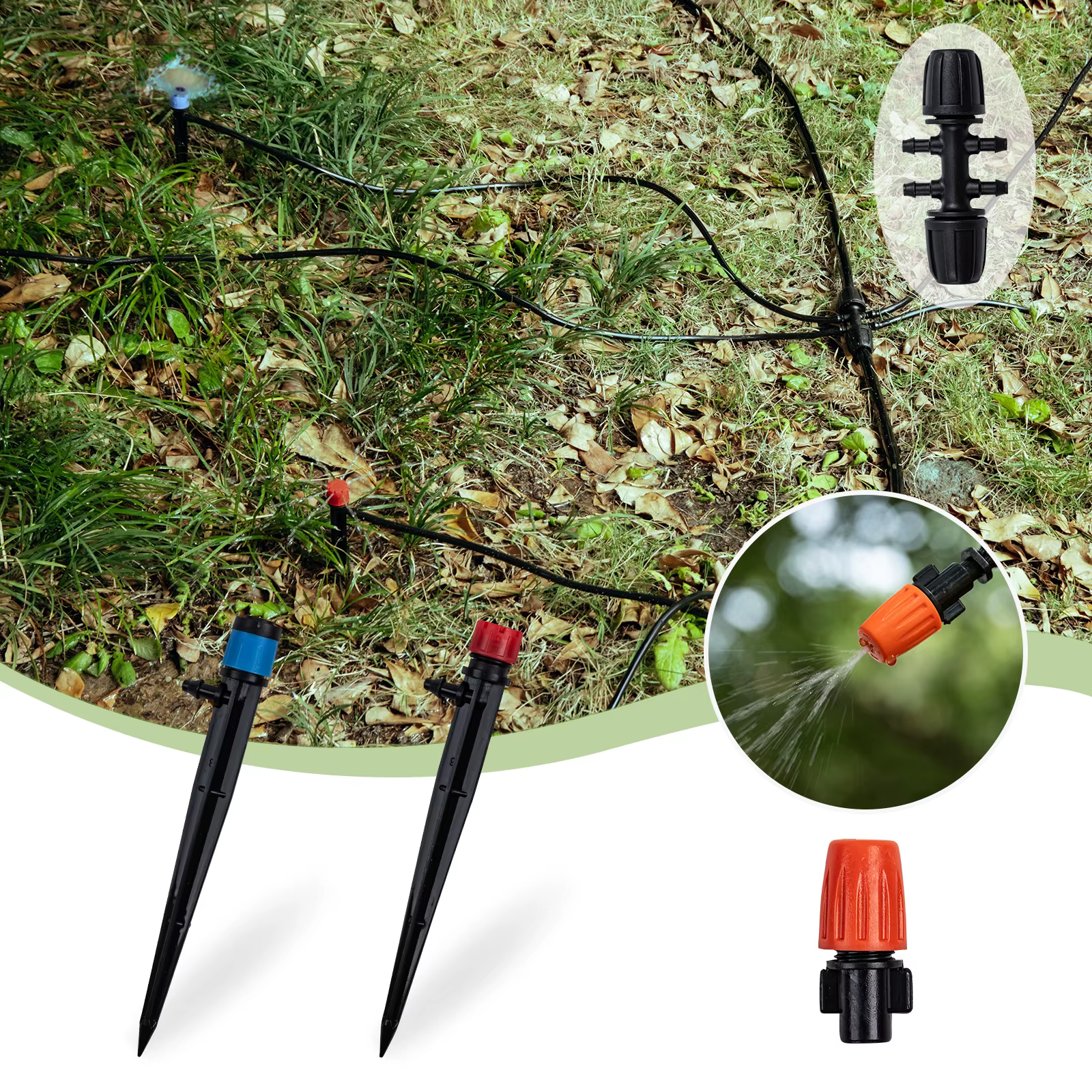 Goture Sistema de riego por goteo automático con goteros regulables - imagen 4