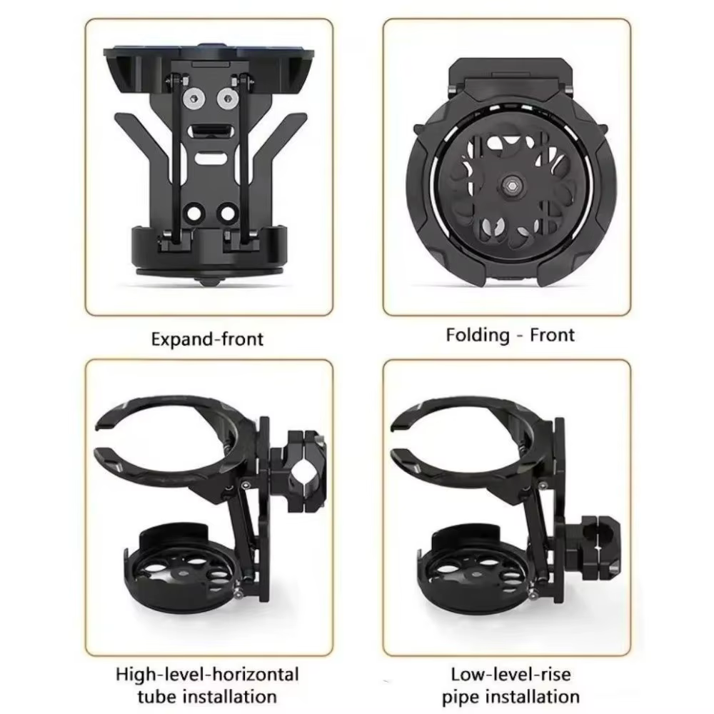 Soporte Portavasos Plegable para Moto – Antivibración y Rotación 360° - imagen 2