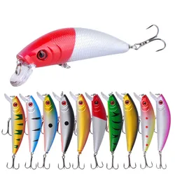 Crankbait Minnow con ojos 3D, wobbler para cebo duro