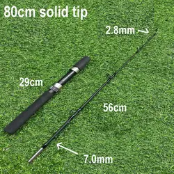 Caña pesca hielo 80 cm MH fibra vidrio sólida
