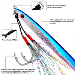 Anzuelos dobles Proberos con púas y plumas para jigging