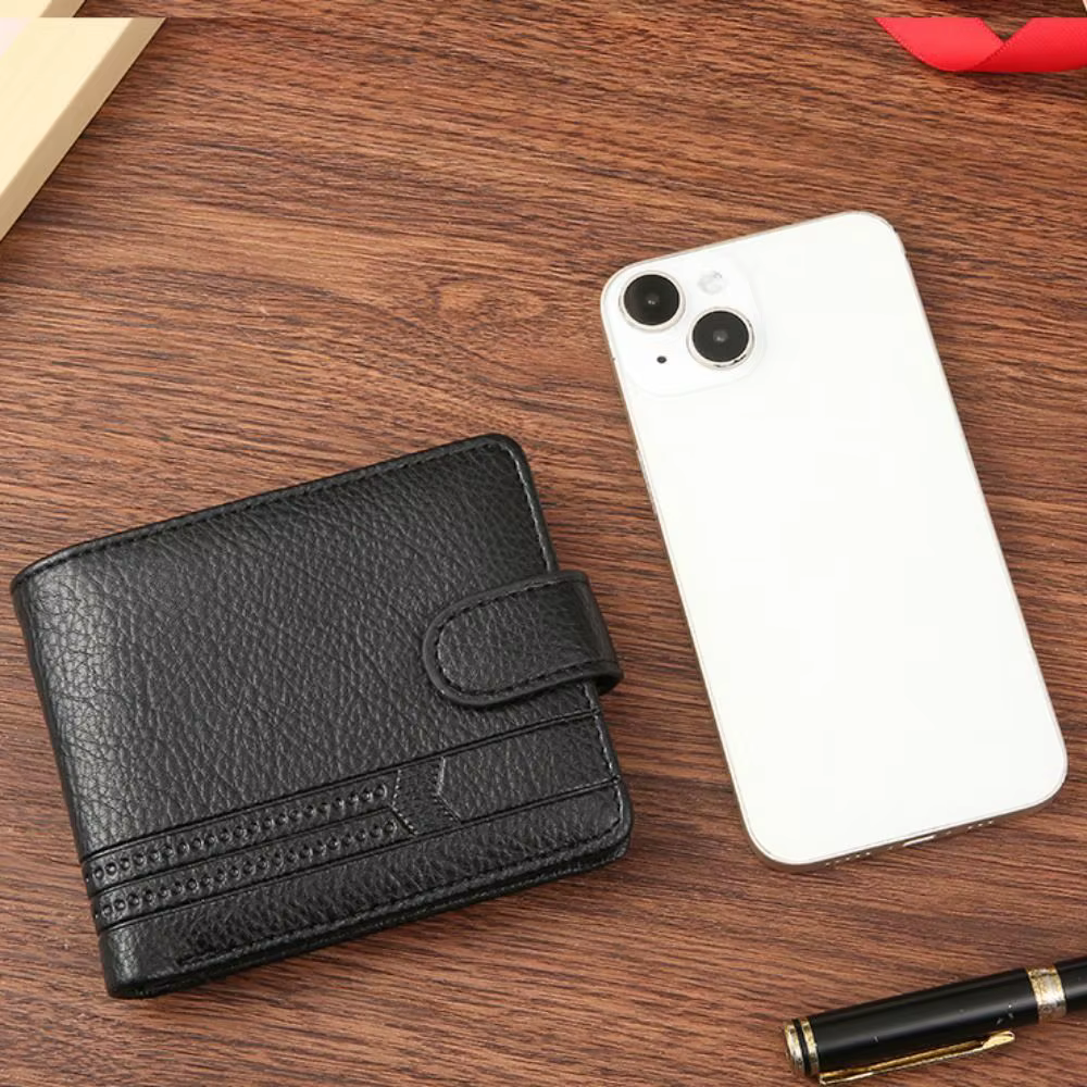 Cartera de pesca en cuero con cremallera para hombre - imagen 5