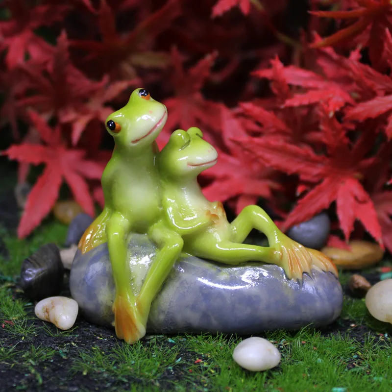 Ranas de resina para micro paisajes