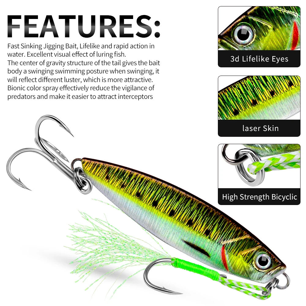 PROBEROS señuelo swimbait metálico con acabado láser y anzuelo - imagen 3