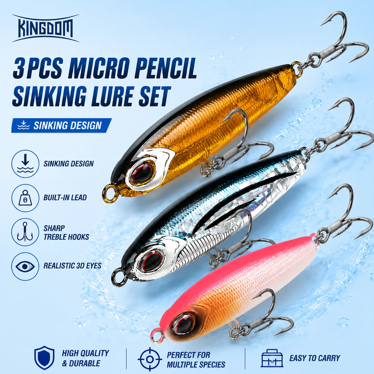Kingdom Micro Sinking Pencil señuelo hundidor – lápiz para lubina - imagen 4