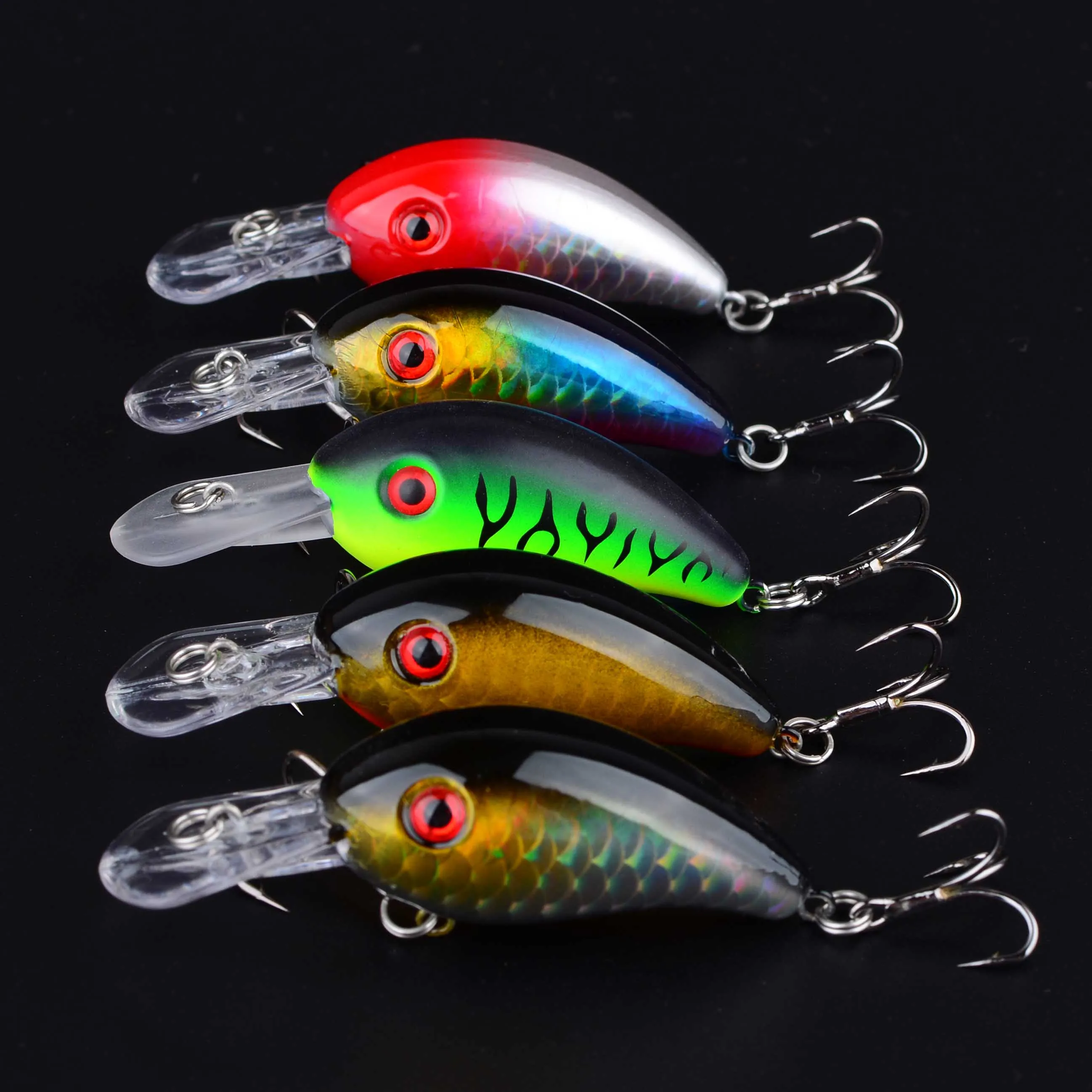 Crankbait Hundible con ojos 3D Minnow y triples